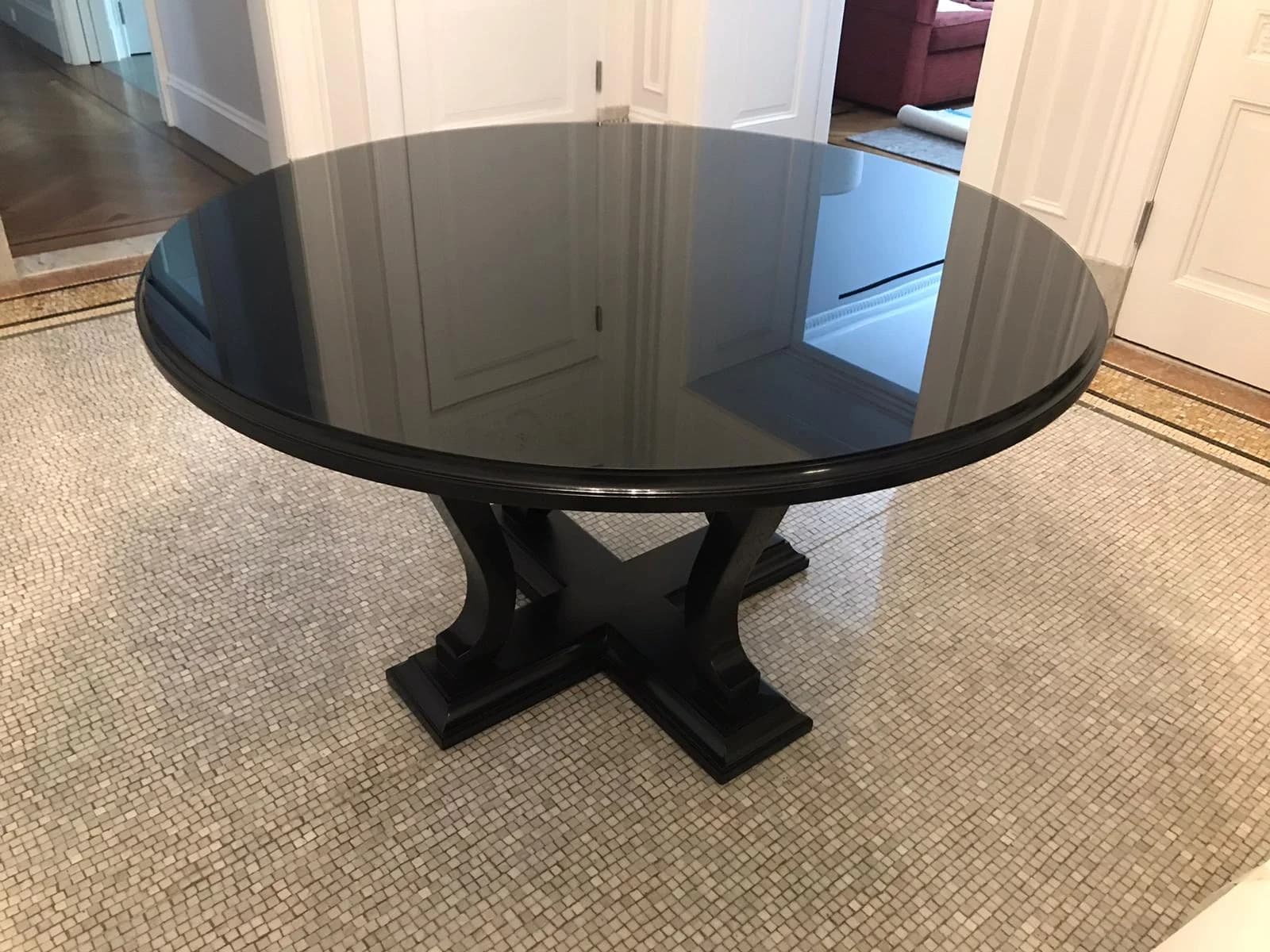 Plateau de table en verre rond découpé sur mesure